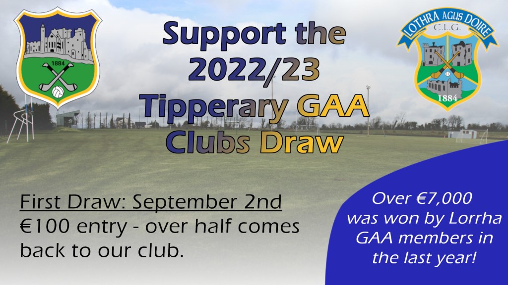 TIPPERARY GAA CLUBS DRAW LORRHA GAA 2022